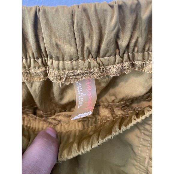 Free People Movement Gold Wide Leg Cinch Hem Parachute Pants Sz S - Picture 6 of 7